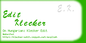 edit klecker business card